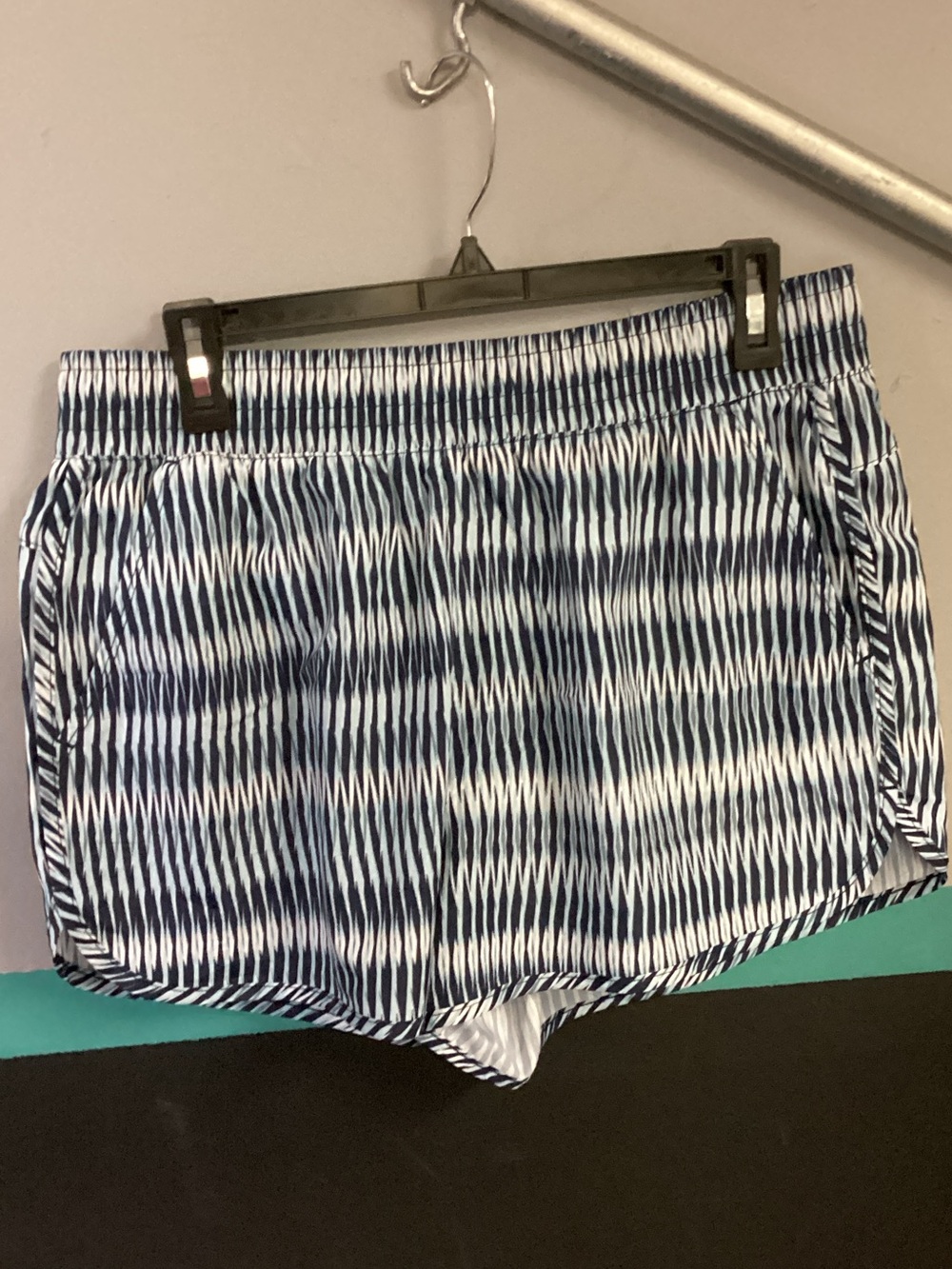 Athletic Works Navy & White Patterned Athletic Shorts